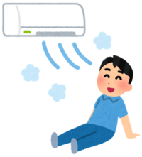 イラスト：エアコンの前のひと