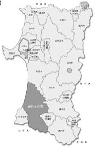 地図：秋田県市町村