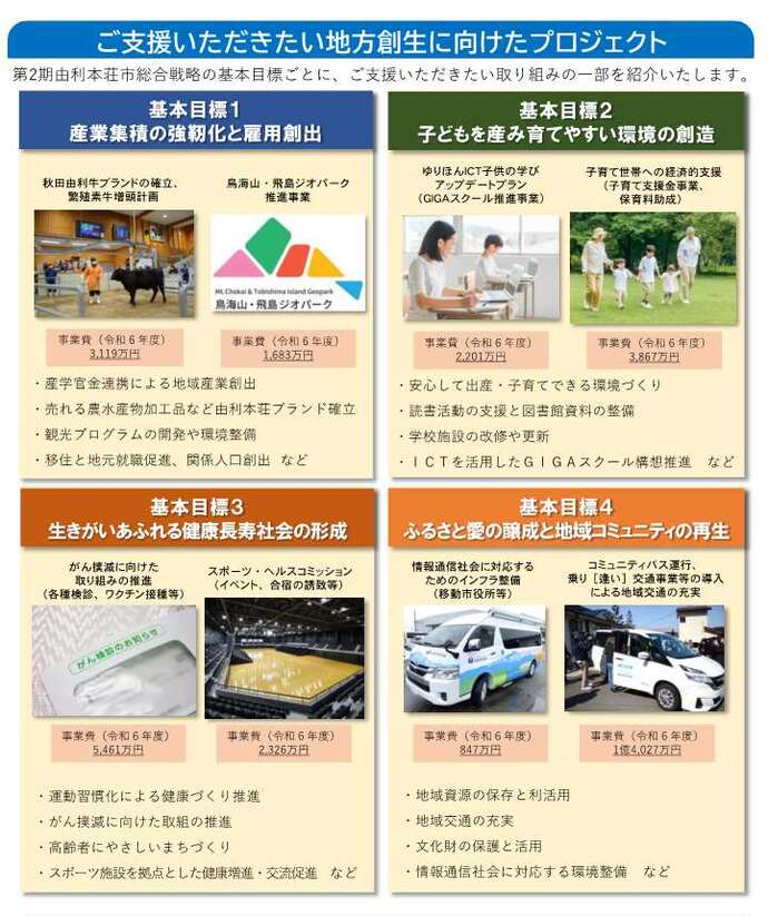 チラシ：ご支援をいただきたい事業