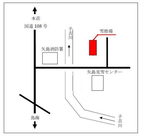 地図： 旧矢島グラウンド駐車場