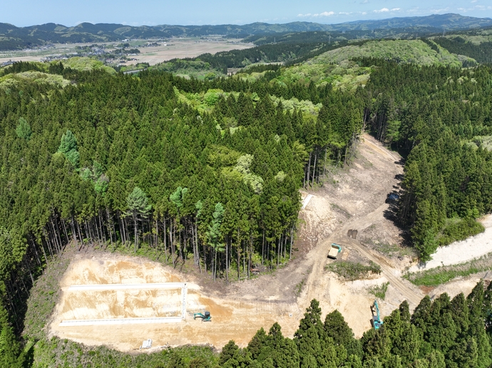 令和6年4月に敷地南側から空撮した写真