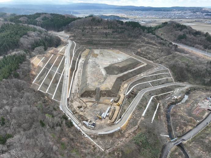 敷地北側から空撮