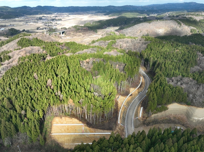 敷地南側から空撮