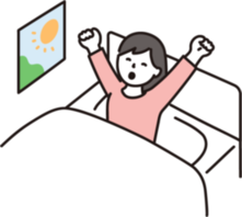 起きる女性