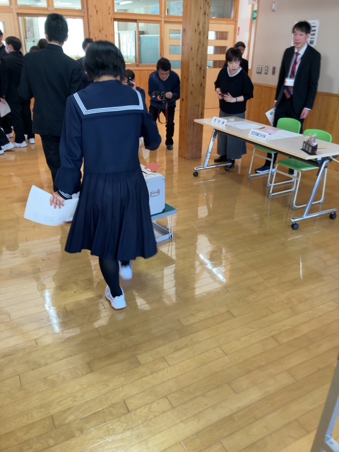 矢島中学校での出前講座の写真2