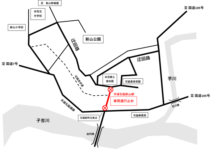 石脇新山線通行止め